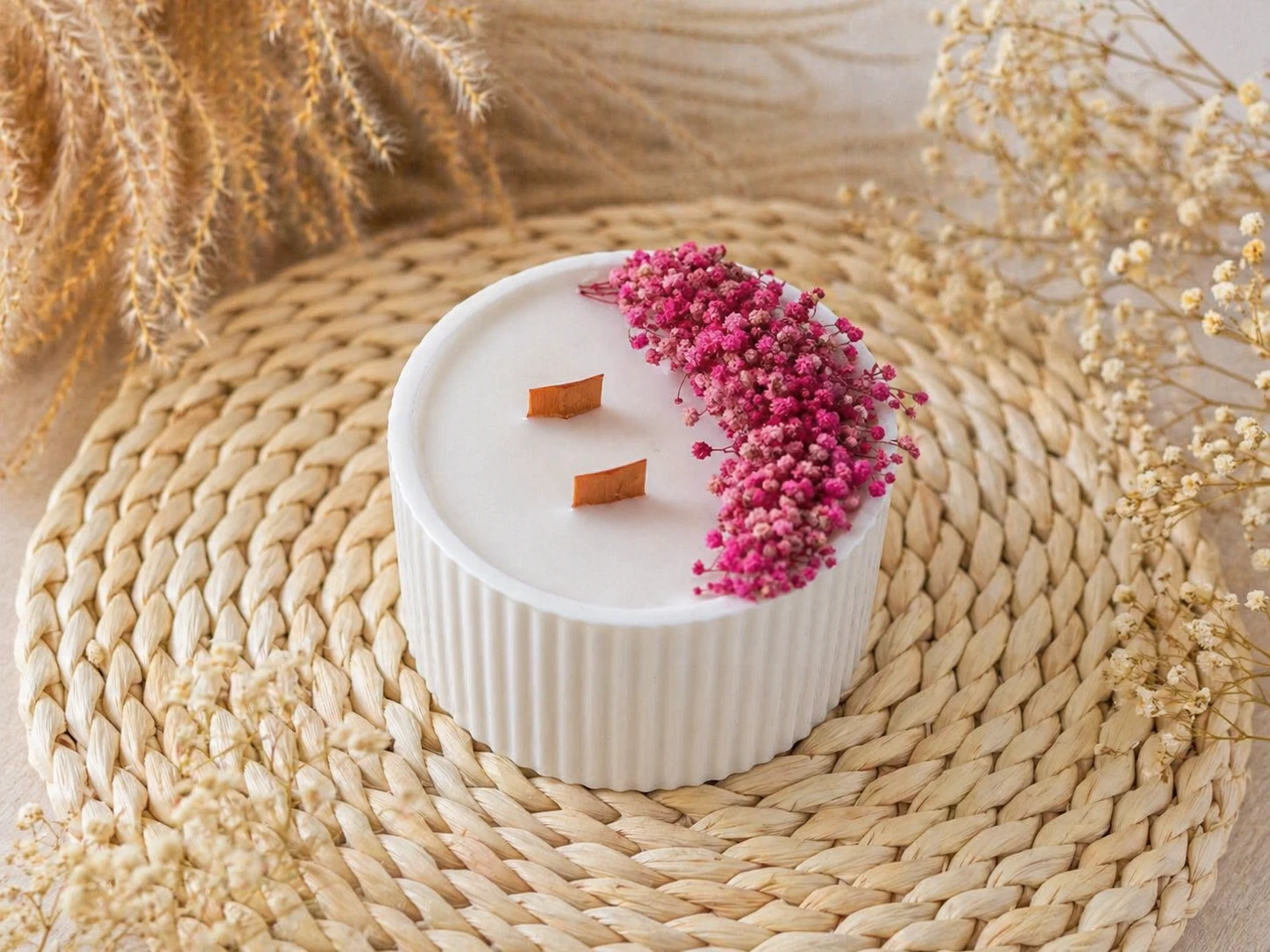 Velas con Flores Secas