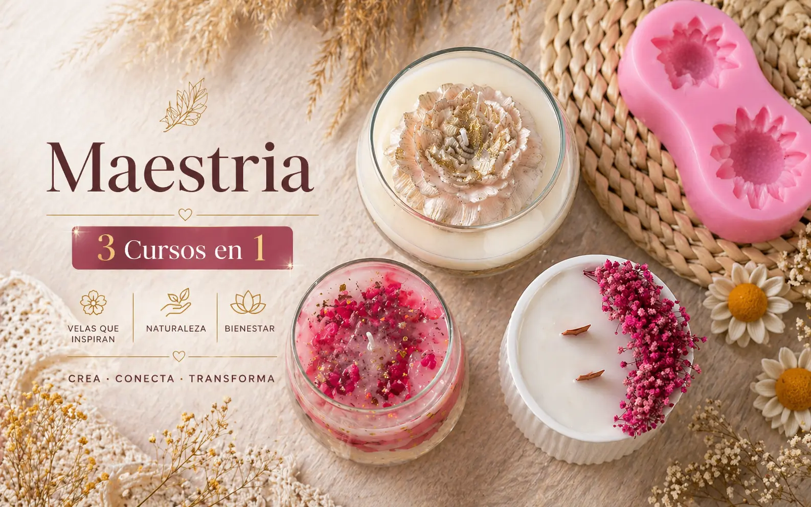 Maestría en Velas Artesanales — diseños únicos que se venden solos