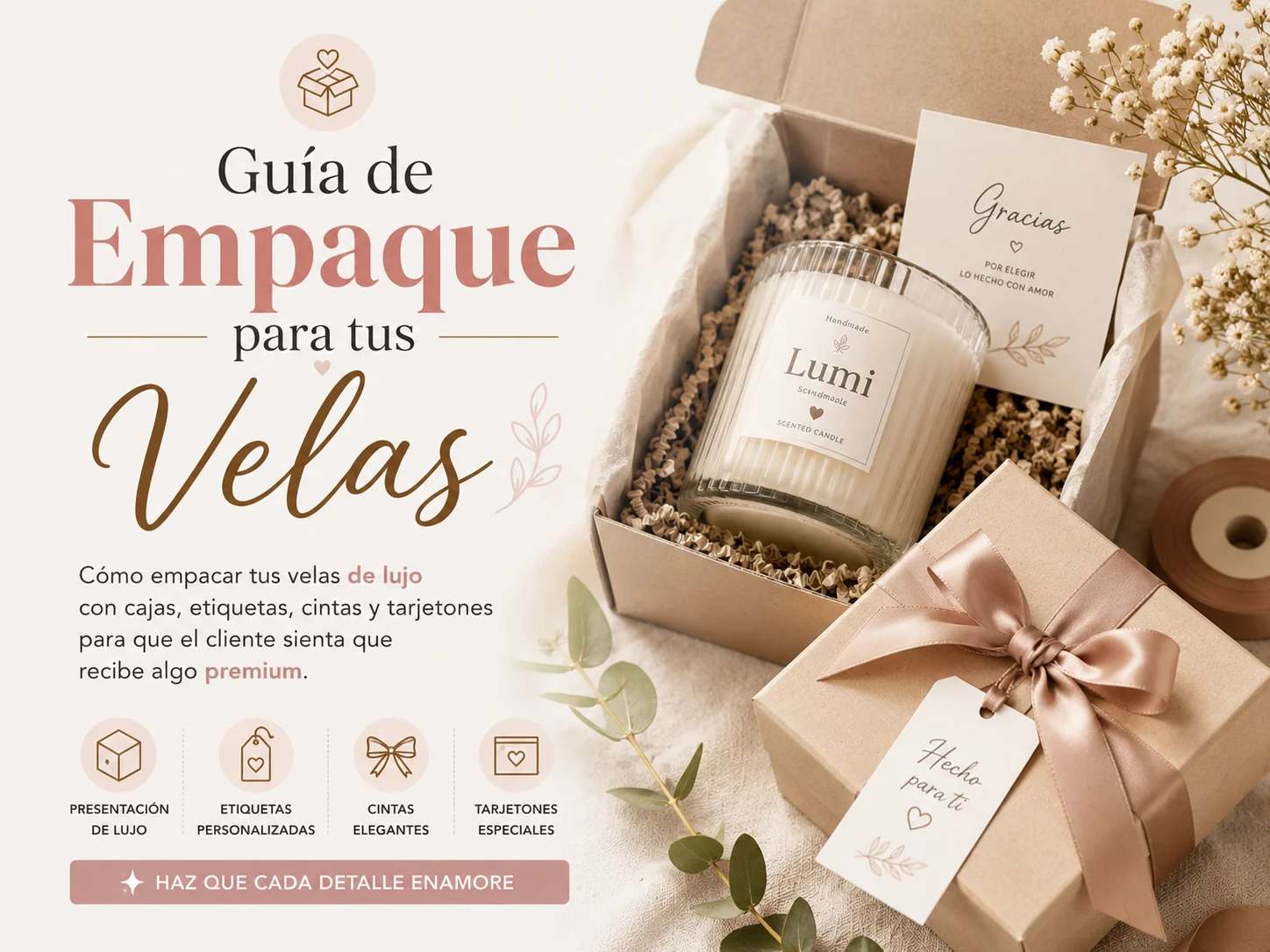 Guía de Empaque Premium para Velas